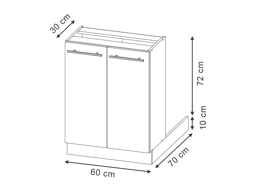 Regalinselunterschrank schwarz gestreift 60x30x82 fame-line