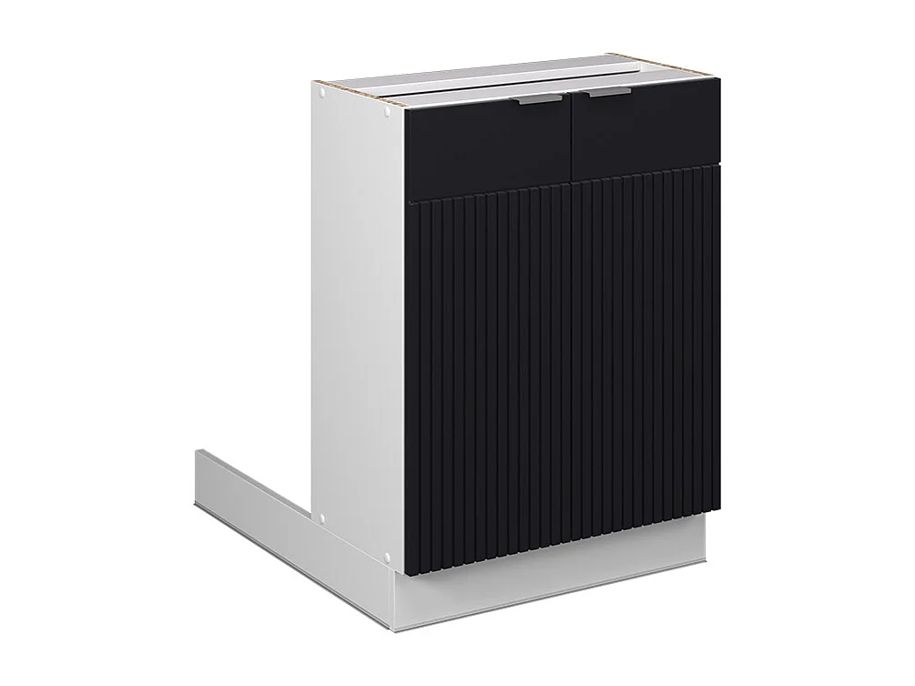 Îlot de cuisine noir rayé 60x30x82 fame-line