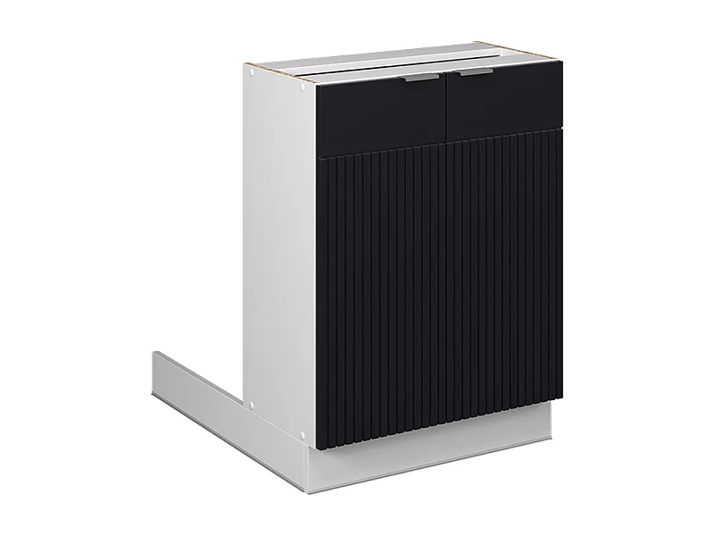 Îlot de cuisine noir rayé 60x30x82 fame-line