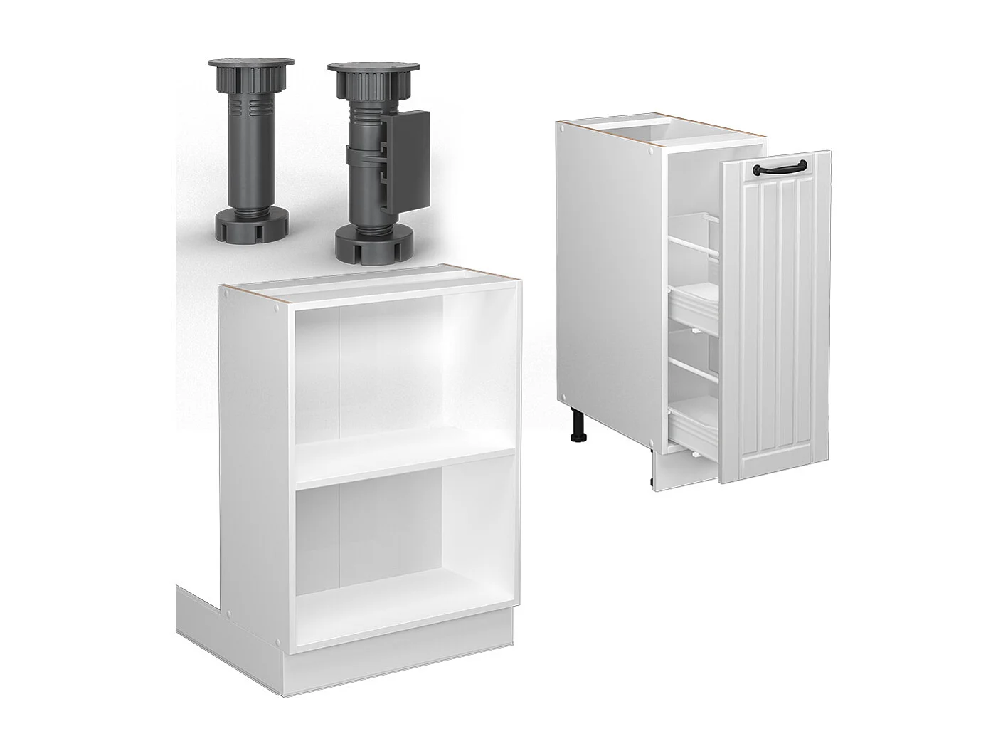 Îlot de cuisine blanc campagne/blanc 90x60x82 fame-line