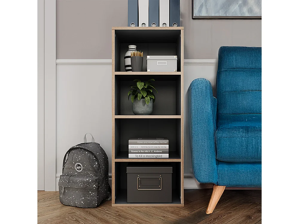 Bibliothèque anthracite 40x30x100 tetrix