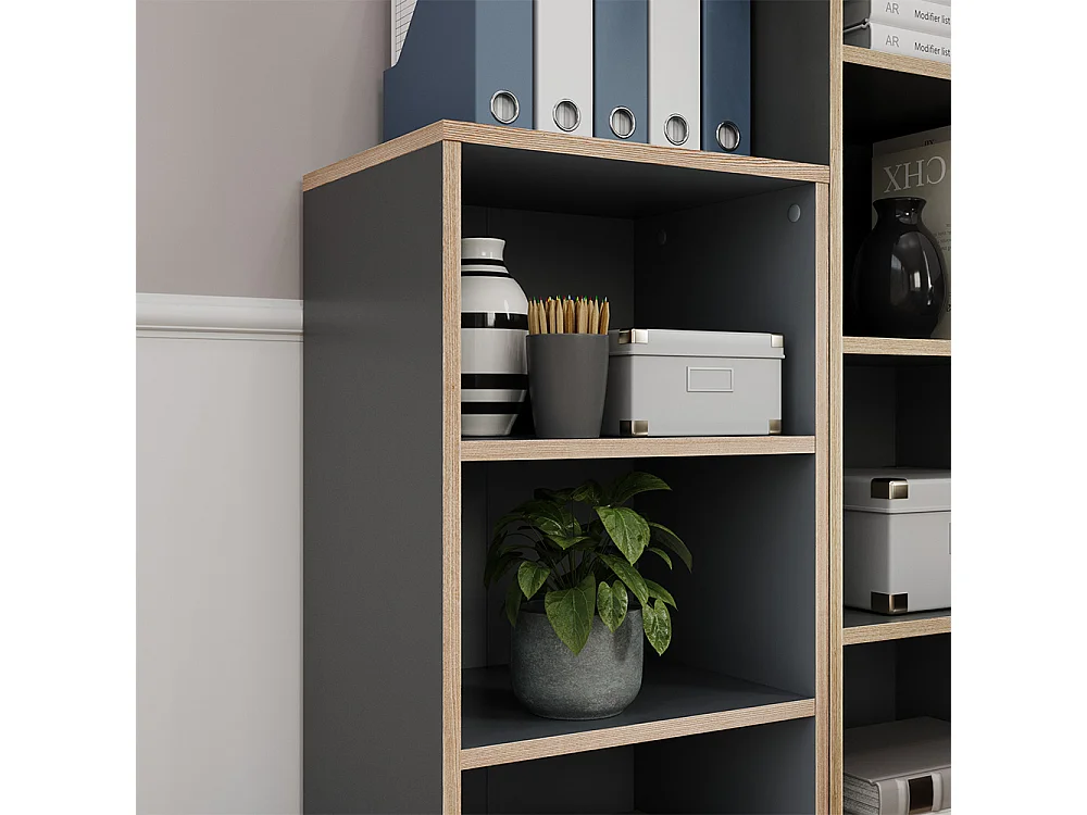 Bibliothèque anthracite 40x30x100 tetrix