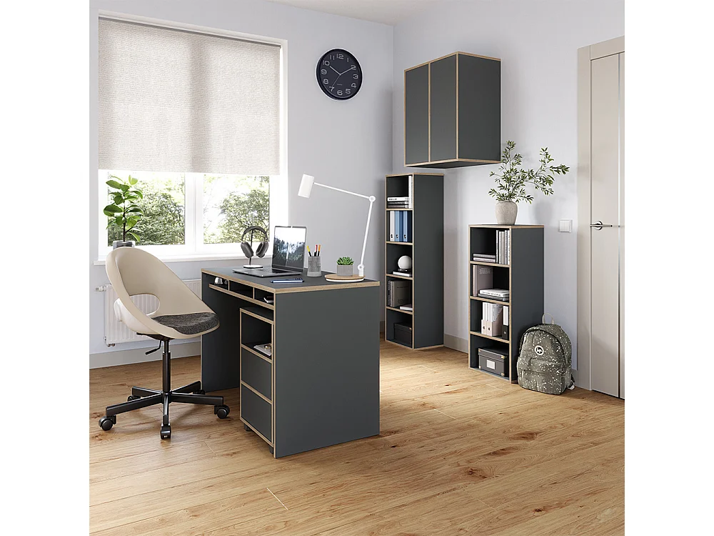 Bibliothèque anthracite 40x30x100 tetrix
