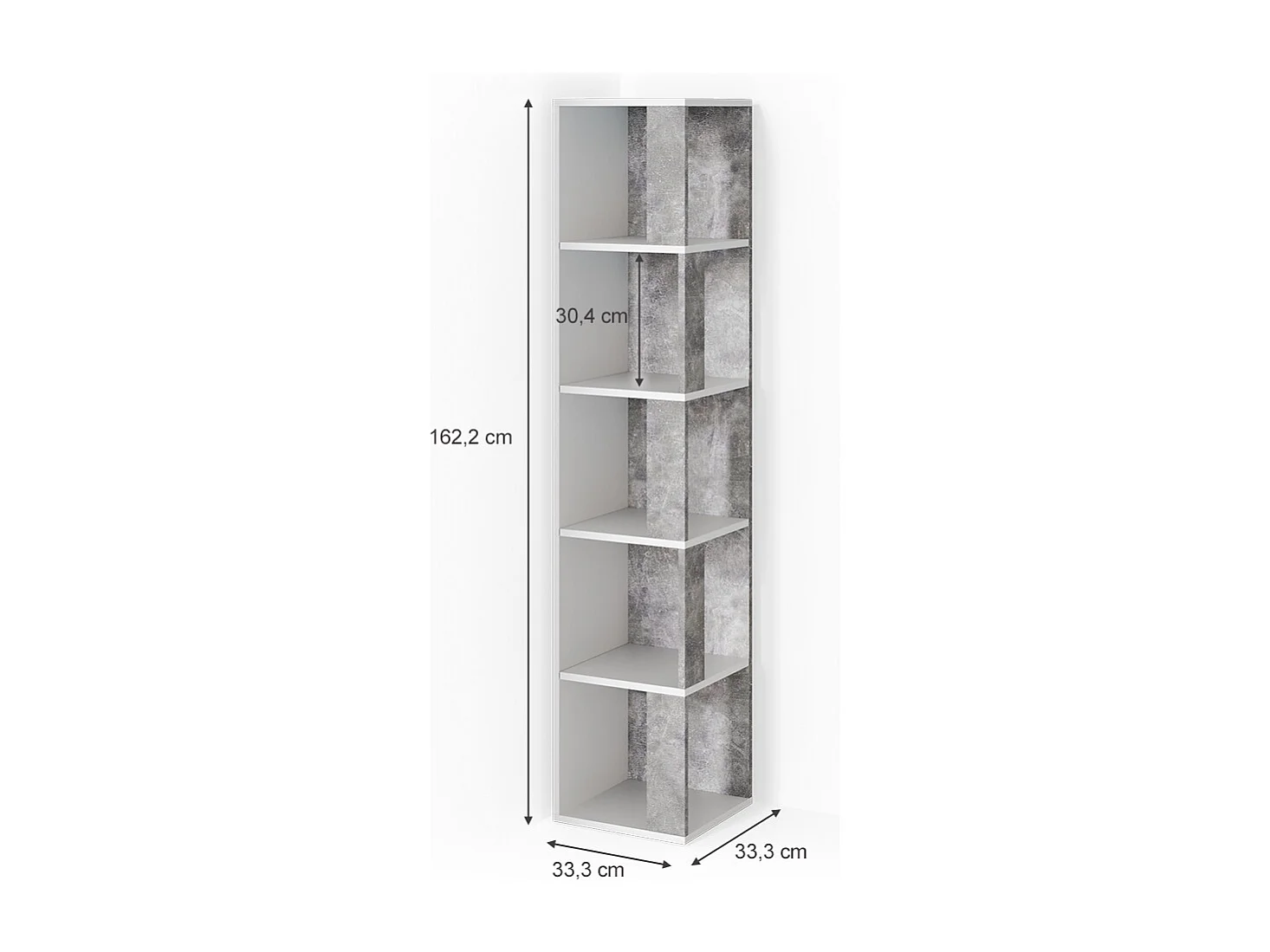 Corner shelf concrete 33.3x33.3x162.2 lio