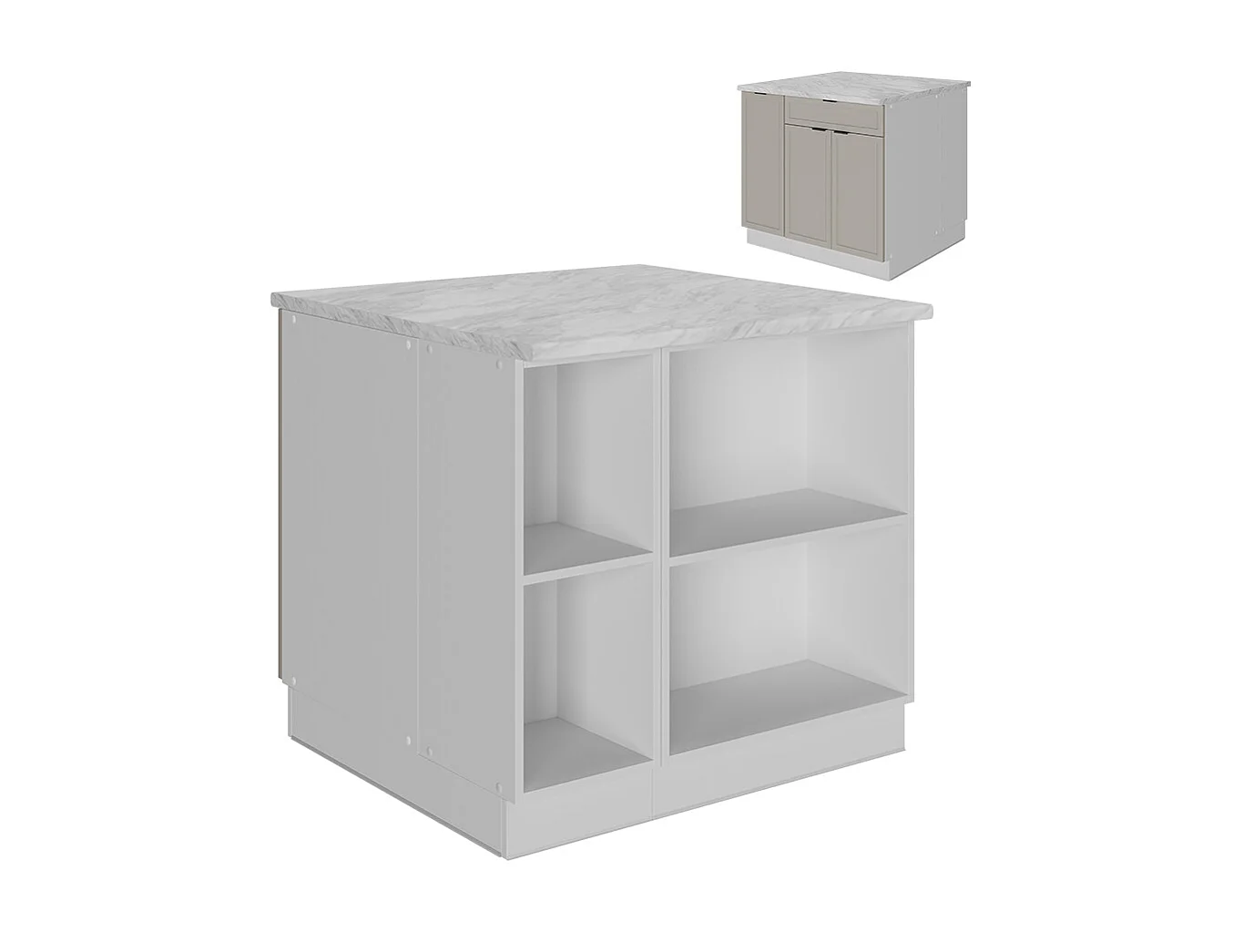 Isola cucina grigiobeige 90x60x82 fame-line