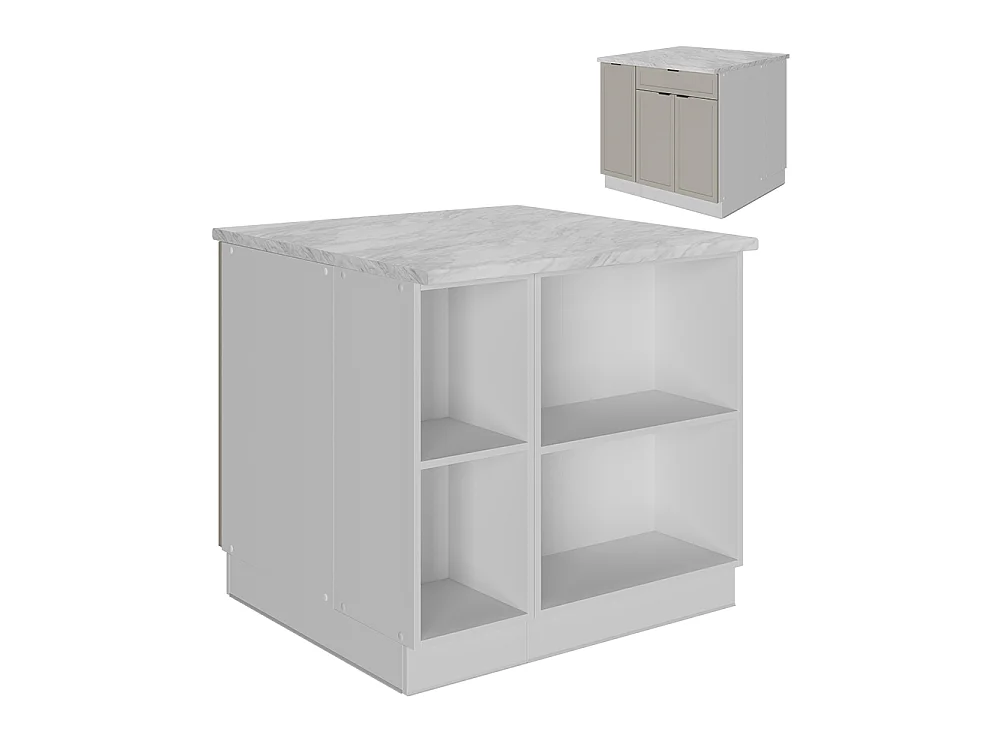 Îlot de cuisine grisbeige 90x60x82 fame-line