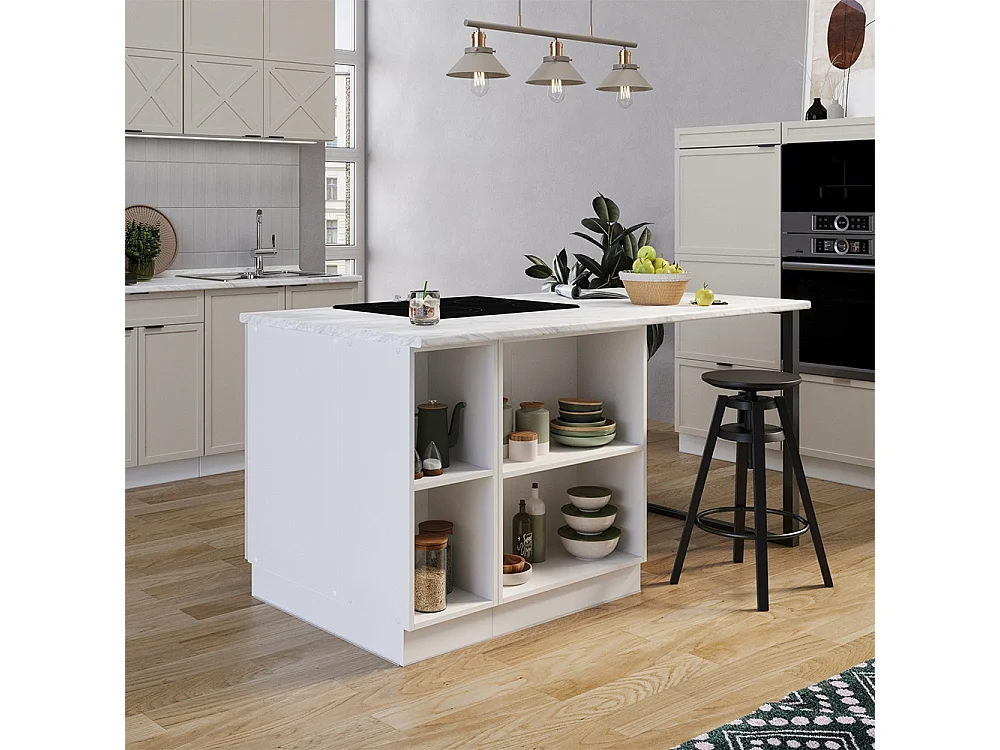 Îlot de cuisine grisbeige 90x60x82 fame-line