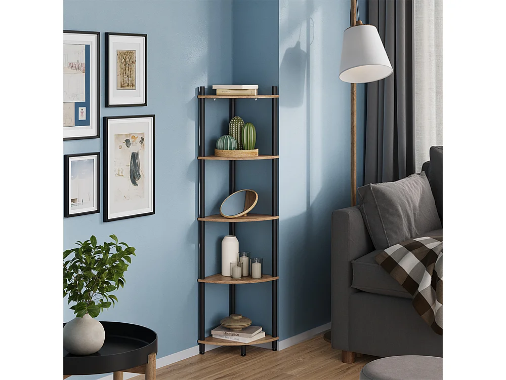 Corner shelf gold power oak/anthracite 29x29x133 bivio