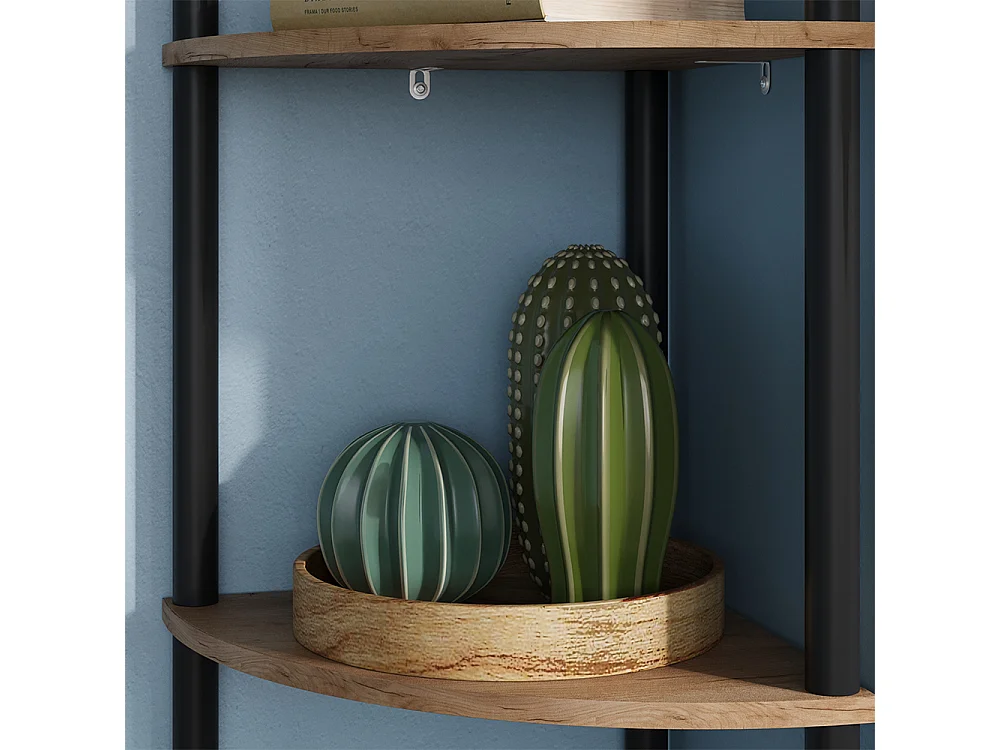 Corner shelf gold power oak/anthracite 29x29x133 bivio