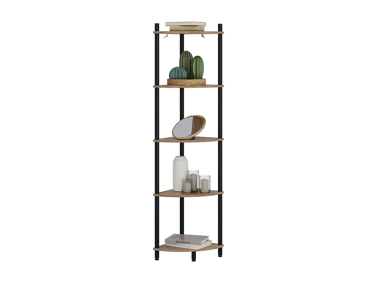 Corner shelf gold power oak/anthracite 29x29x133 bivio