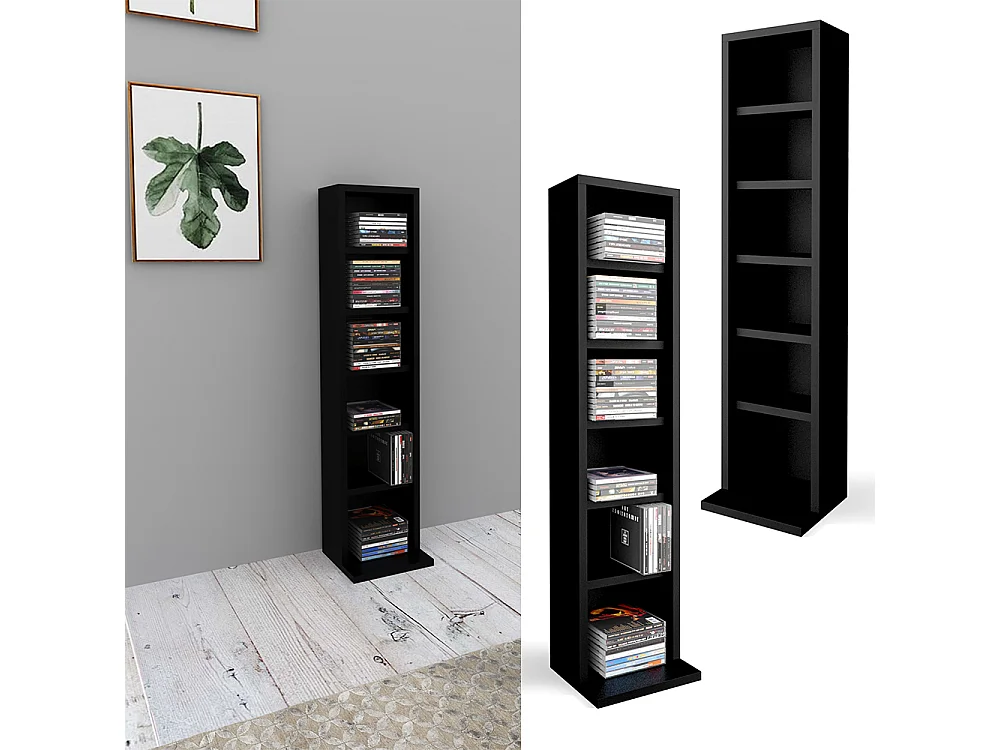 Cd-Regal schwarz 21x20x91.8