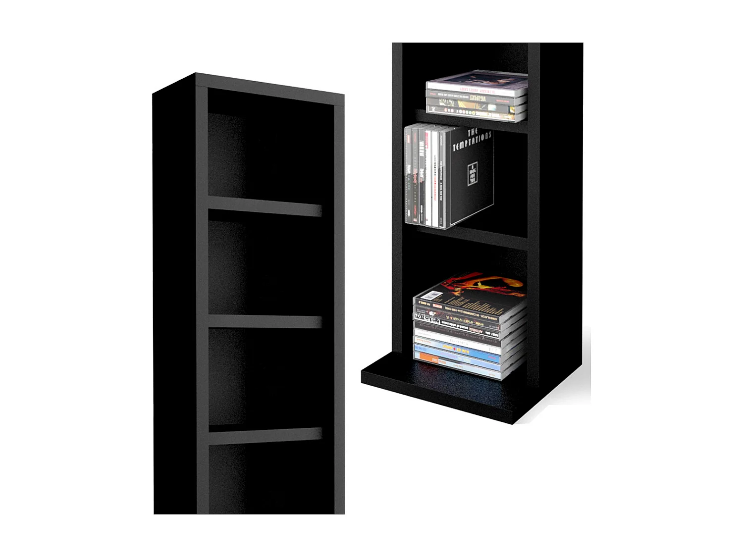 Cd-Regal schwarz 21x20x91.8