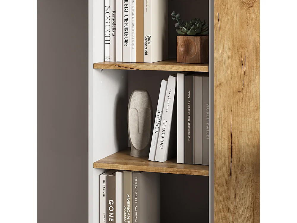 Étagère à livres chêne blanc/force de lor 40x30x120 tomy