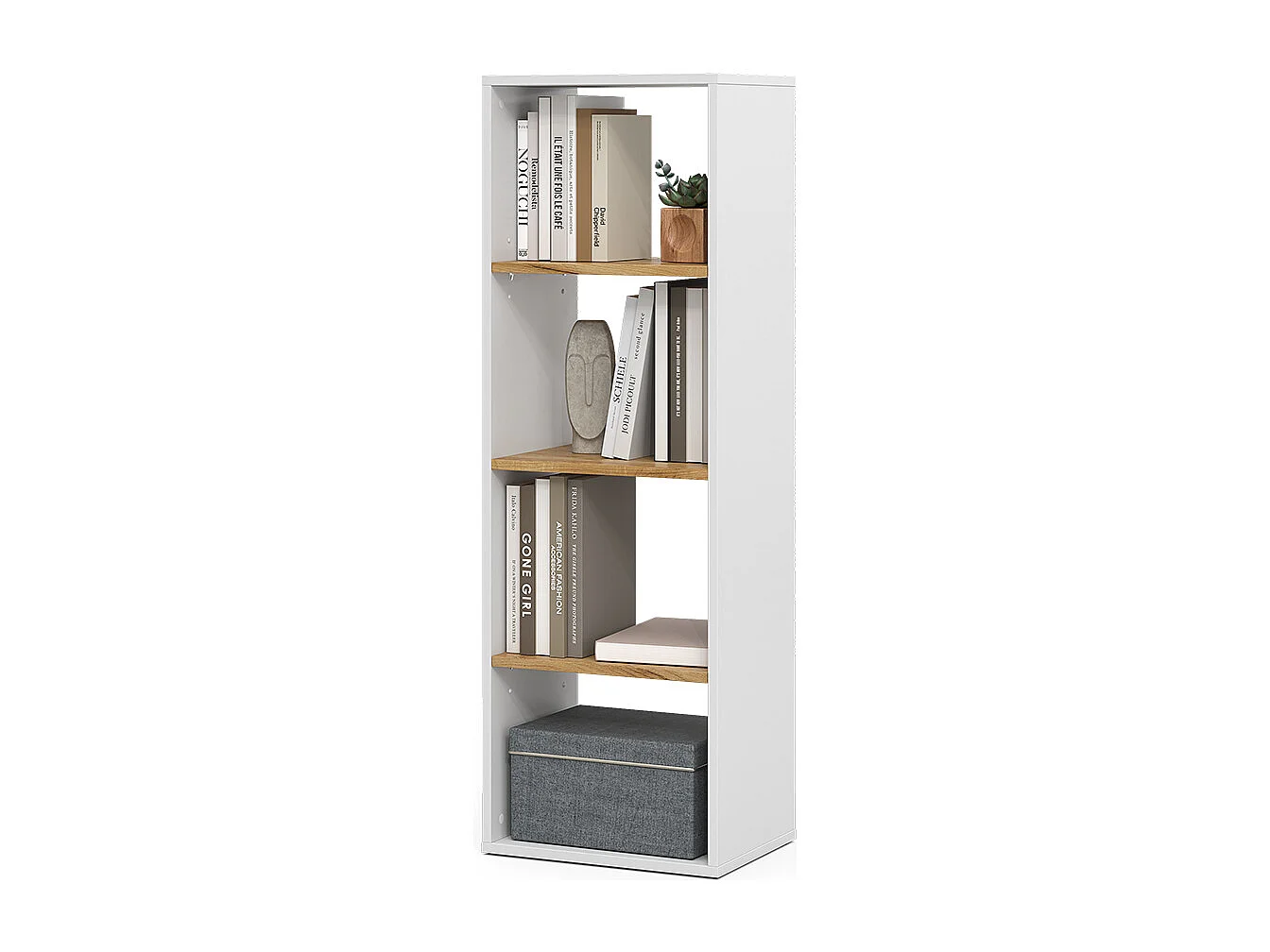 Étagère à livres chêne blanc/force de lor 40x30x120 tomy