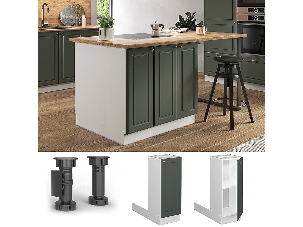 Îlot de cuisine vert or campagne 30x70x82 fame-line