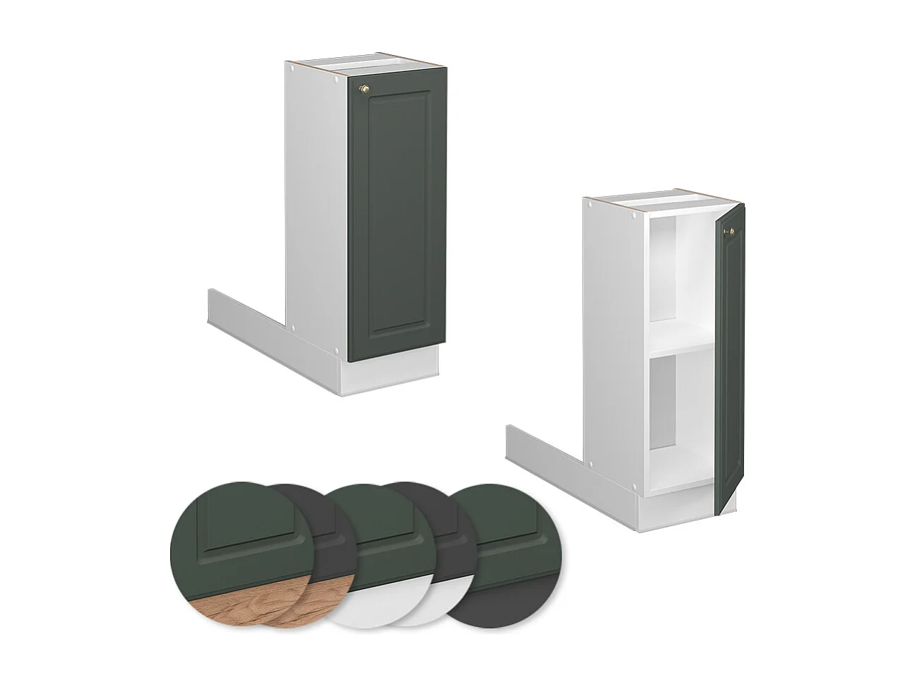 Îlot de cuisine vert or campagne 30x70x82 fame-line