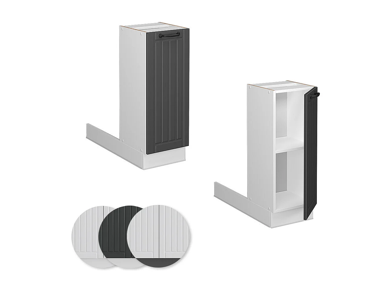 Îlot de cuisine anthracite campagne 30x70x82 fame-line