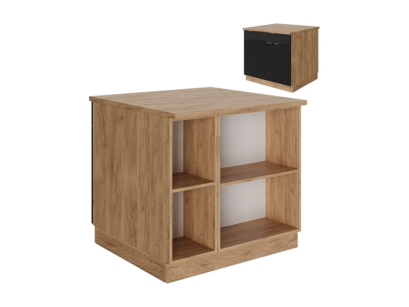 Isola cucina nero a righe 90x60x82 fame-line