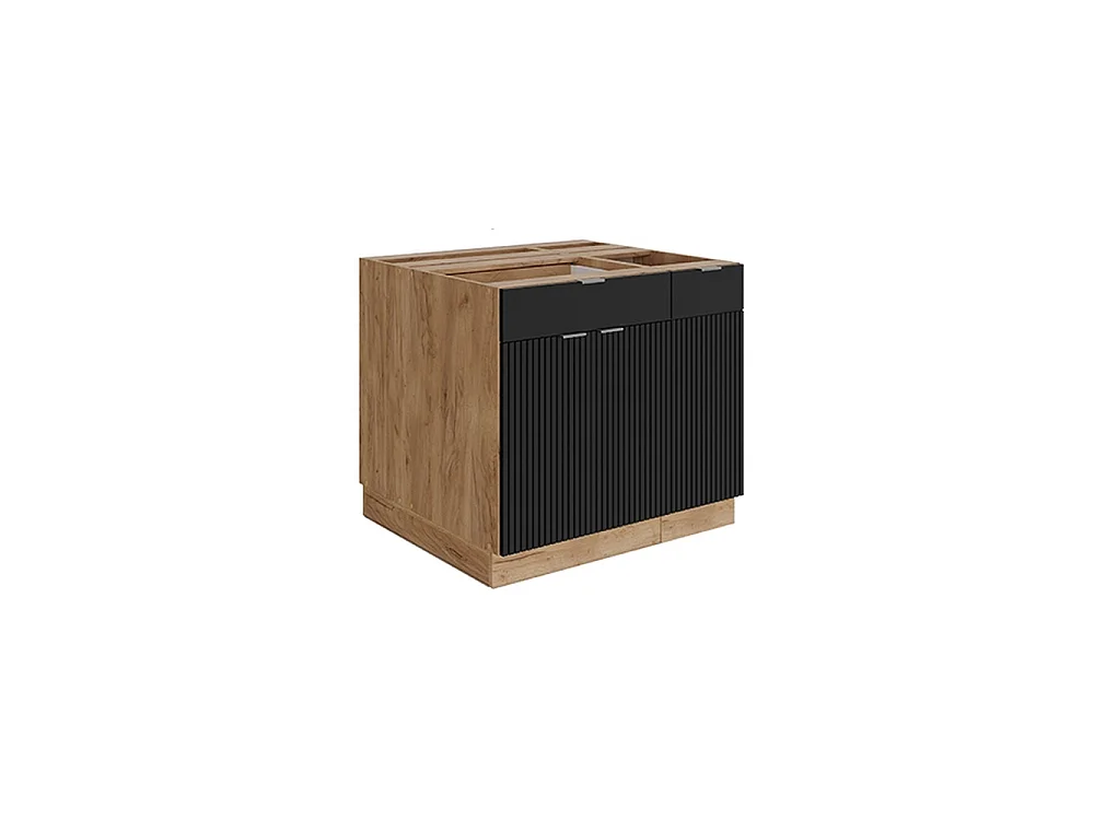 Wyspa kuchenna czarne paski 90x60x82 fame-line