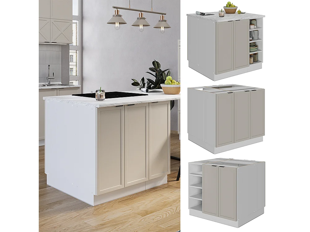 Îlot de cuisine grisbeige 90x60x82 fame-line