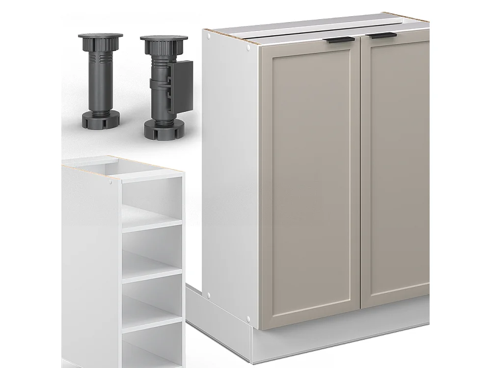 Îlot de cuisine grisbeige 90x60x82 fame-line