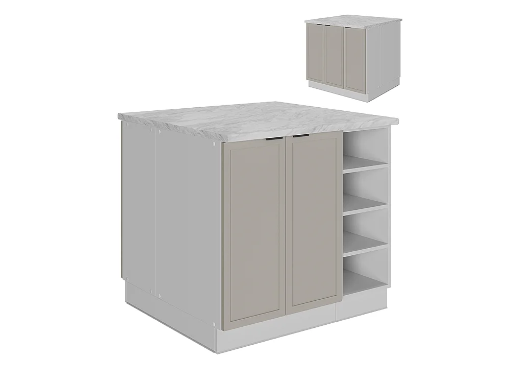 Îlot de cuisine grisbeige 90x60x82 fame-line