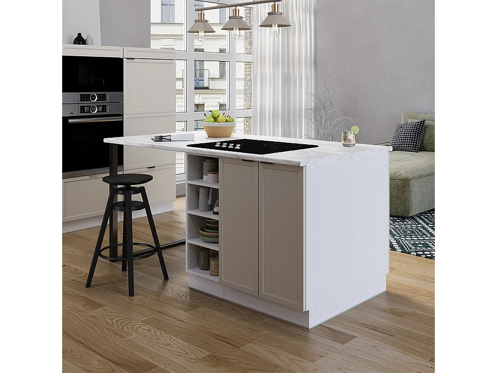 Køkkenø gråbeige 90x60x82 fame-line