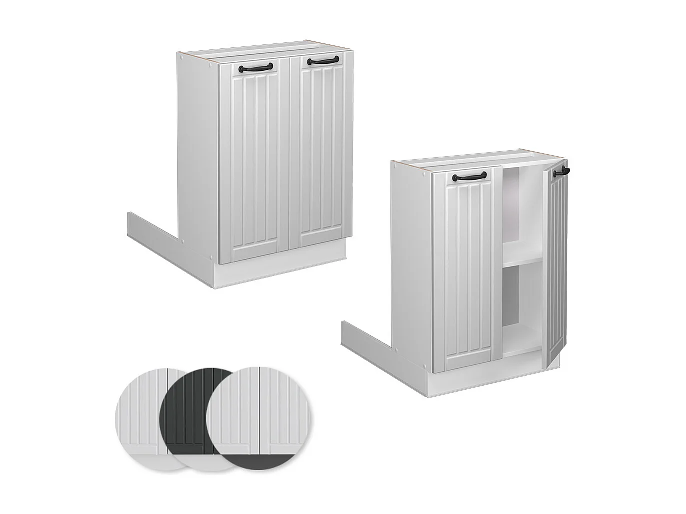 Îlot de cuisine blanc campagne 60x30x82 fame-line