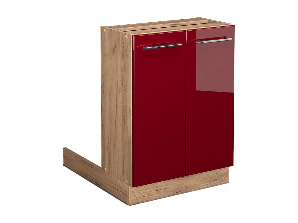 Îlot de cuisine rouge bordeaux haute brillance 60x30x82 fame-line