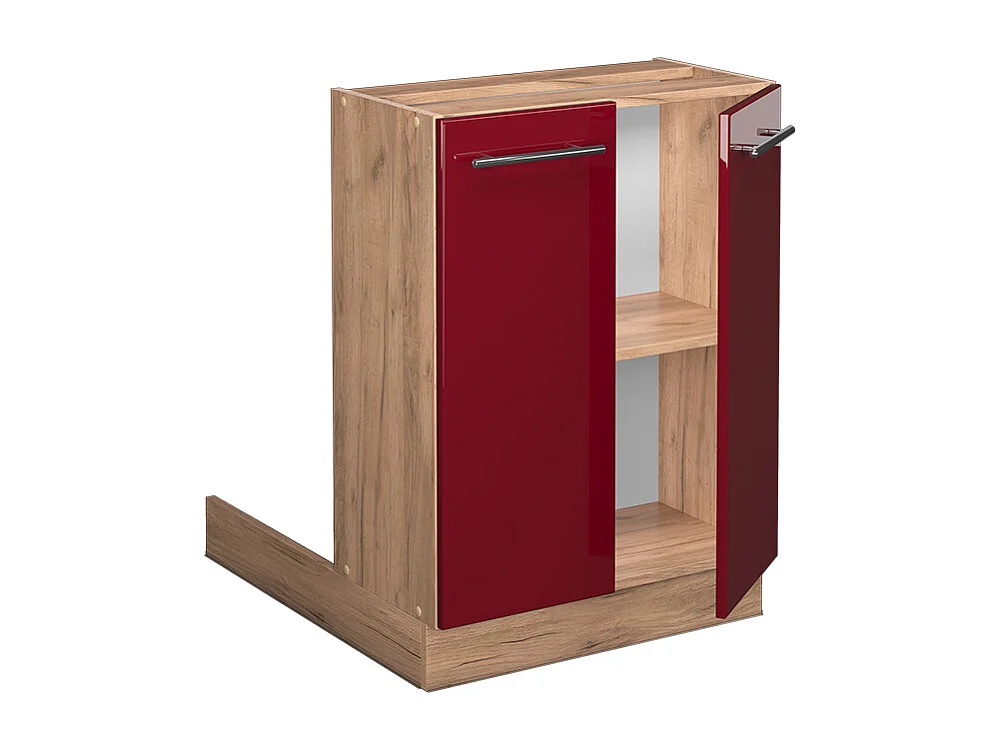 Îlot de cuisine rouge bordeaux haute brillance 60x30x82 fame-line