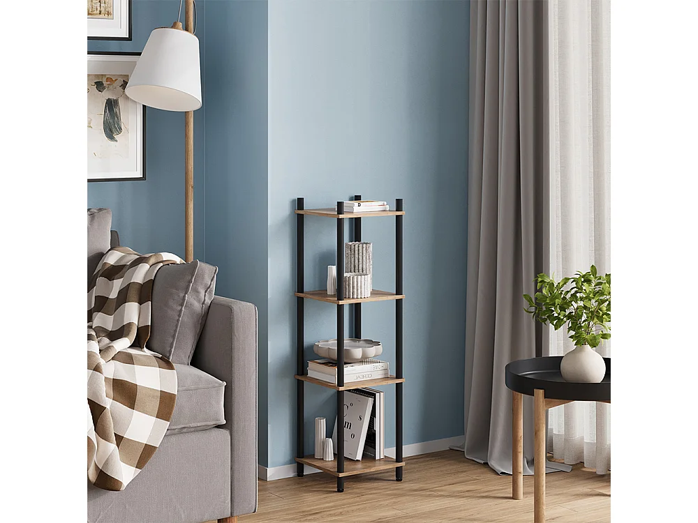 Corner shelf gold power oak/anthracite 30x30x102.5 bivio