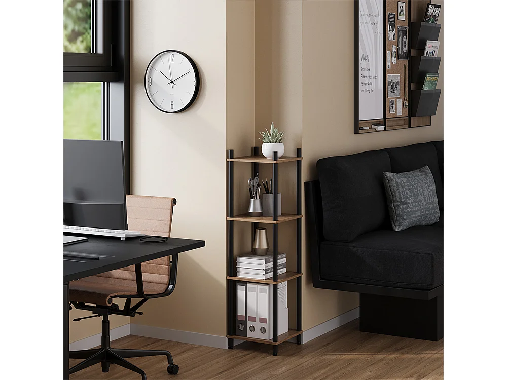Corner shelf gold power oak/anthracite 30x30x102.5 bivio