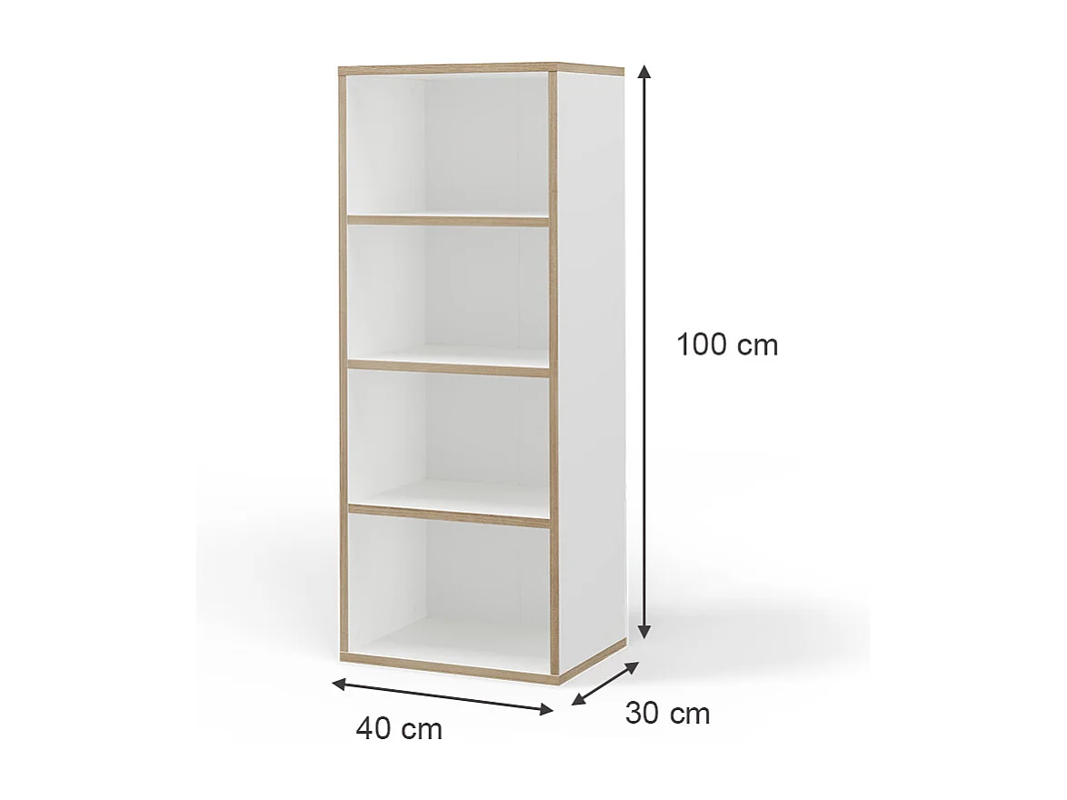 Bücherregal weiß 40x30x100 tetrix
