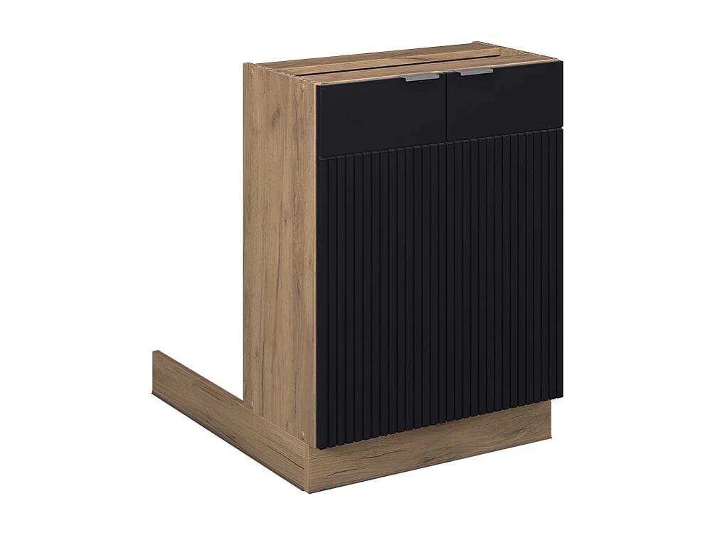 Îlot de cuisine noir rayé 60x30x82 fame-line