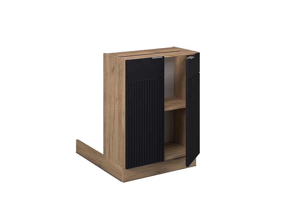 Kücheninsel schwarz gestreift 60x30x82 fame-line