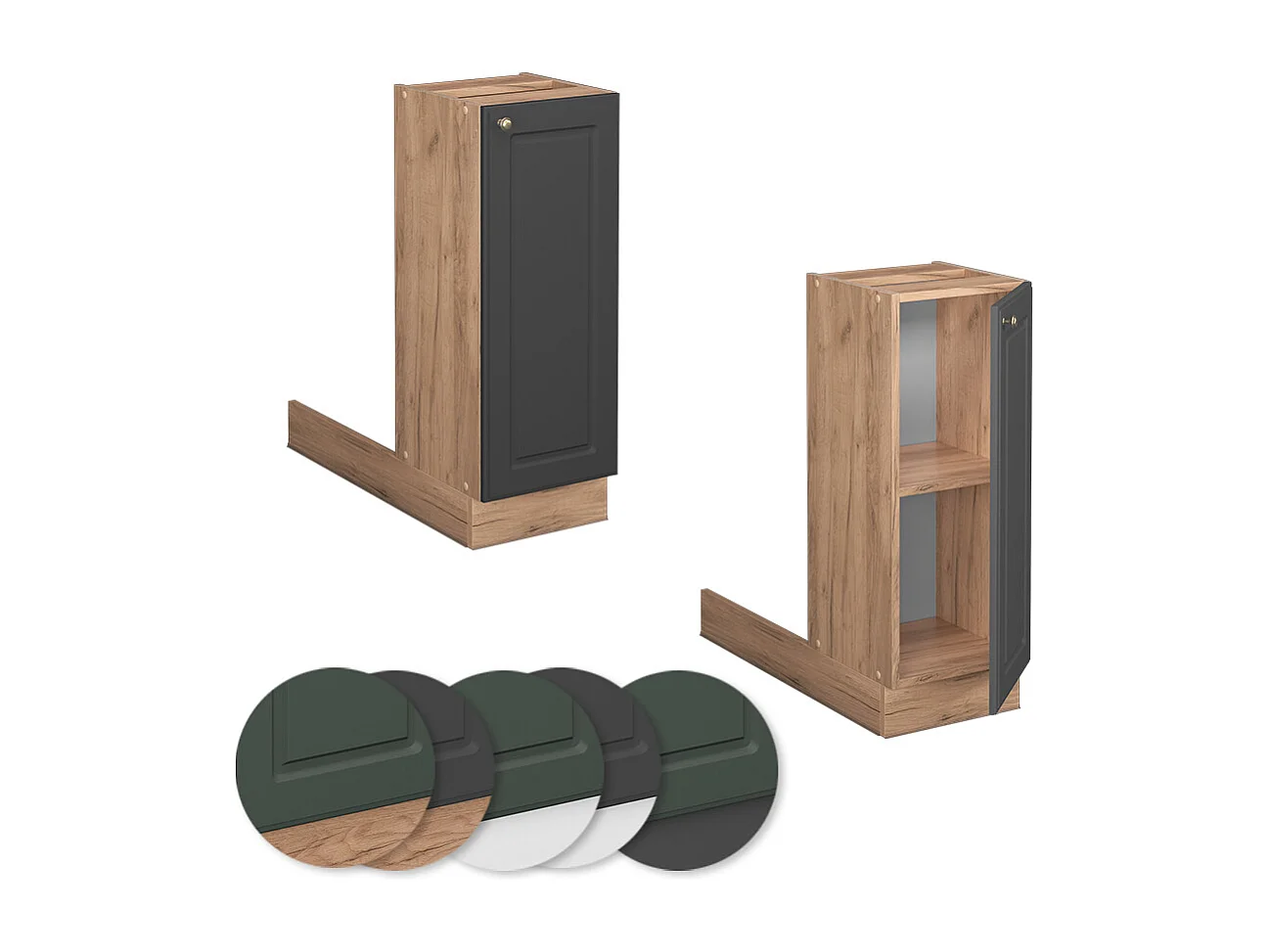 Îlot de cuisine anthracite-or 30x70x82 fame-line