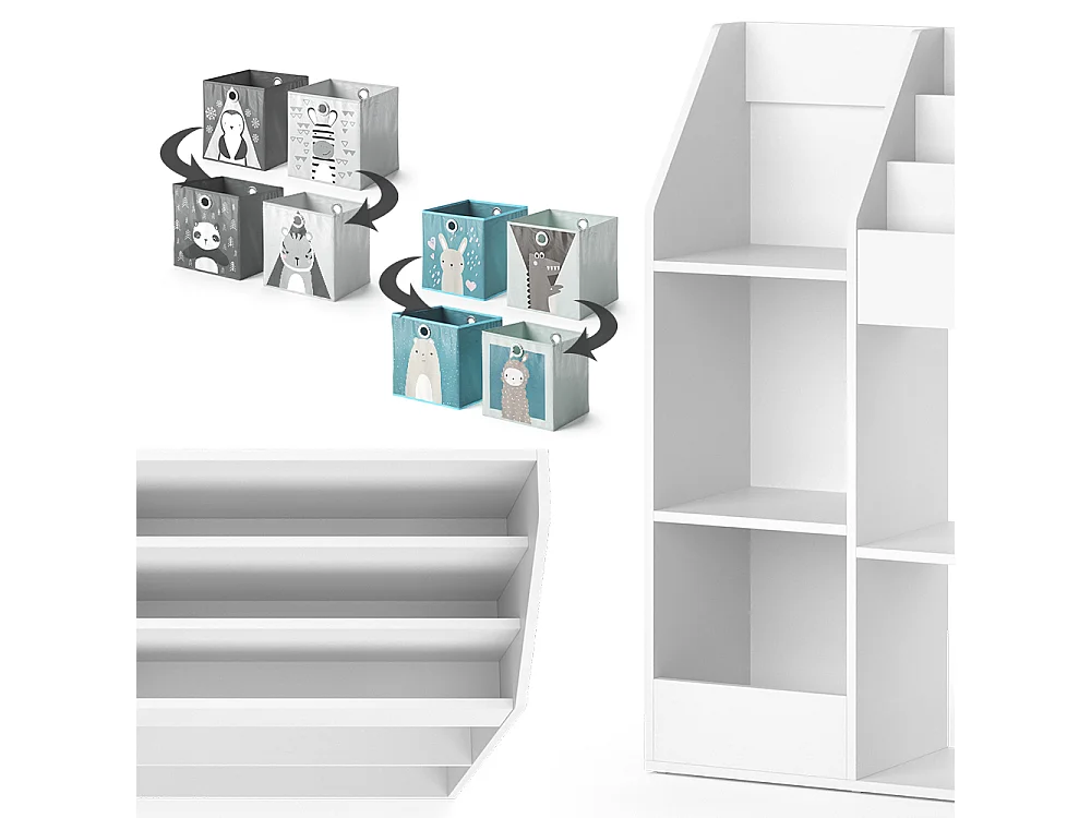 Kinderboekenkast wit 100.4x30.9x114.2 luigi