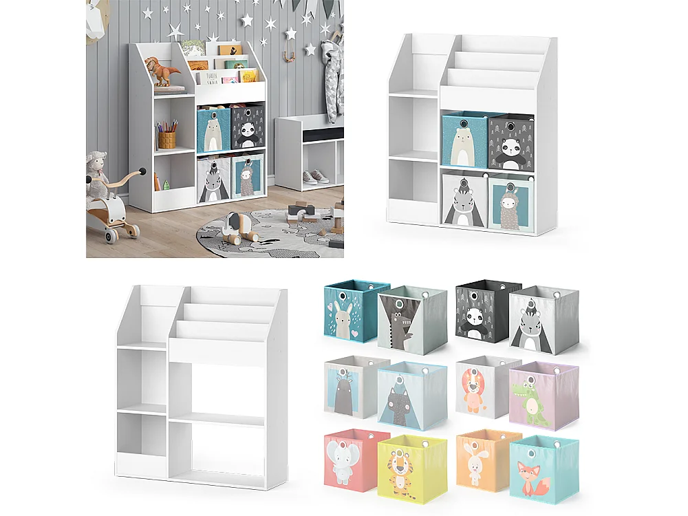 Kinderboekenkast wit 100.4x30.9x114.2 luigi