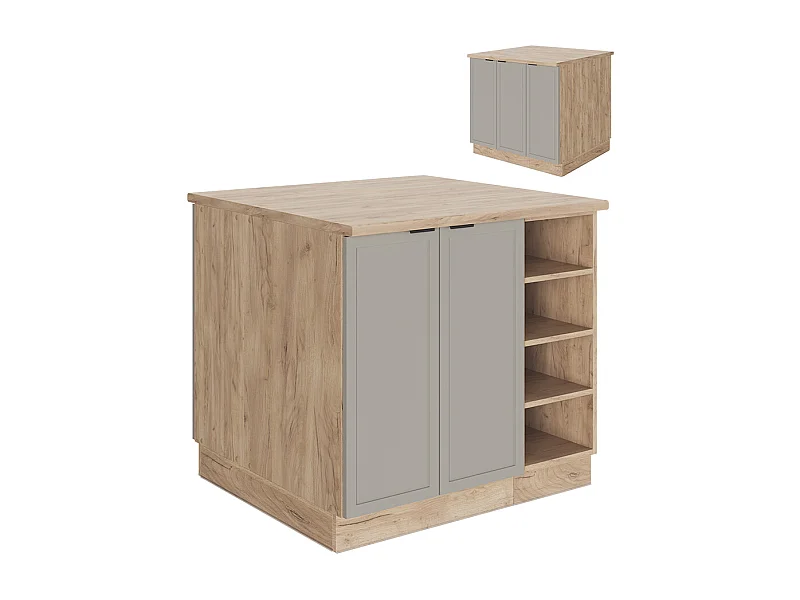 Kücheninsel graubeige 90x60x82 fame-line