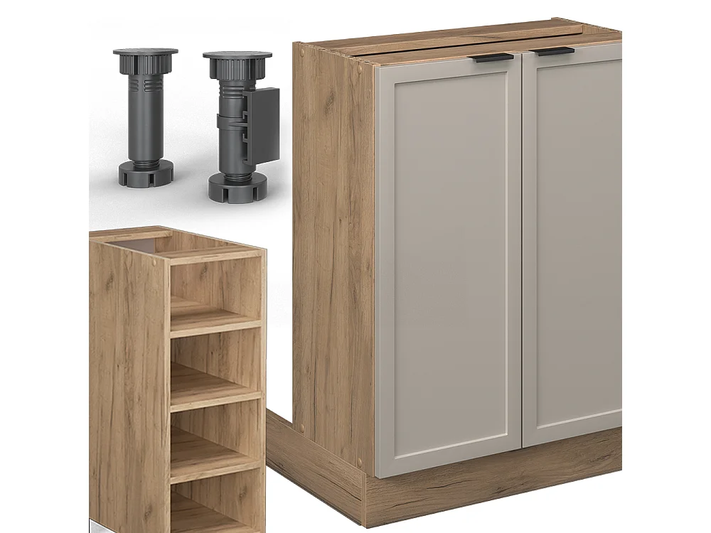 Îlot de cuisine grisbeige 90x60x82 fame-line