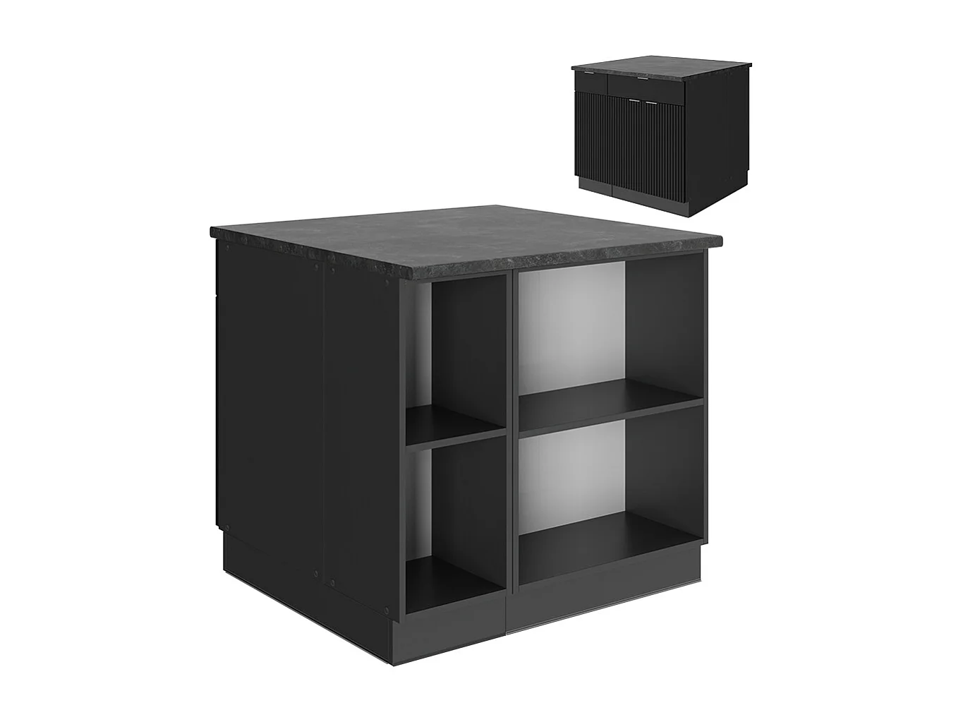 Isola cucina nero a righe 90x60x82 fame-line