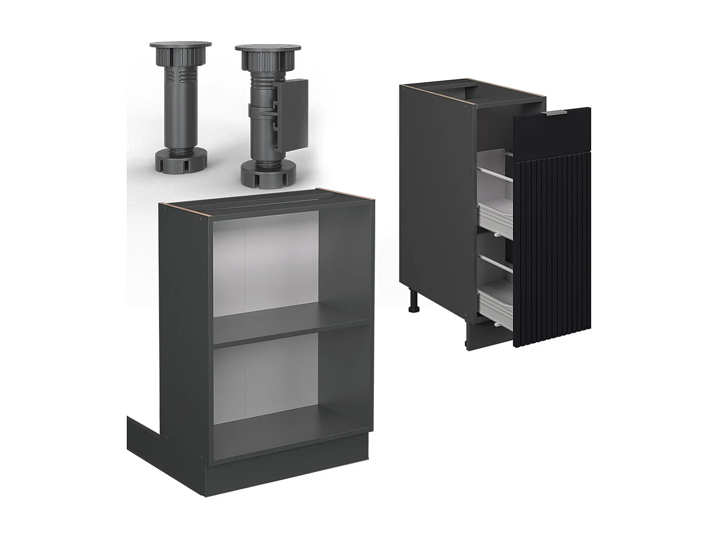 Isola cucina nero a righe 90x60x82 fame-line