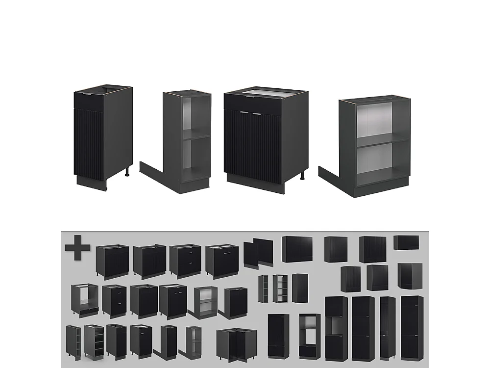 Isola cucina nero a righe 90x60x82 fame-line