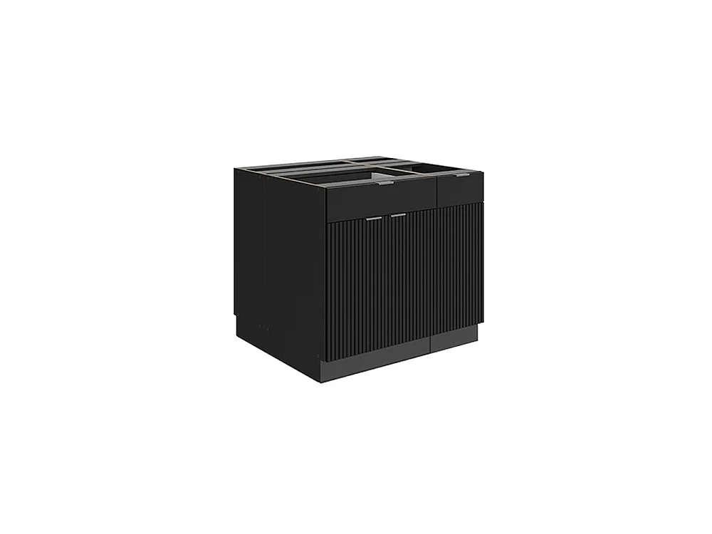 Wyspa kuchenna czarne paski 90x60x82 fame-line