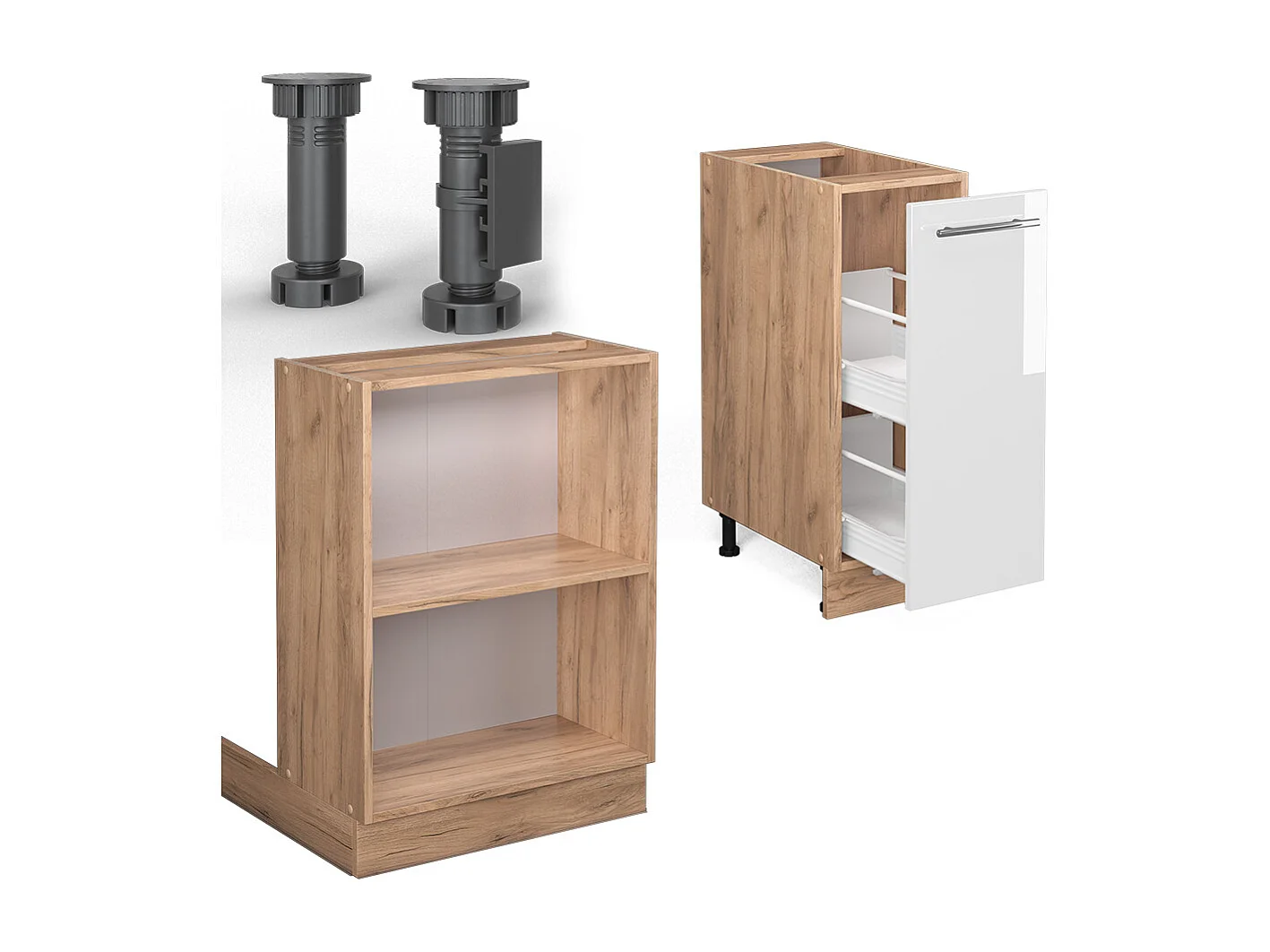 Isola cucina bianco lucido/oro power oak 90x60x82 fame-line