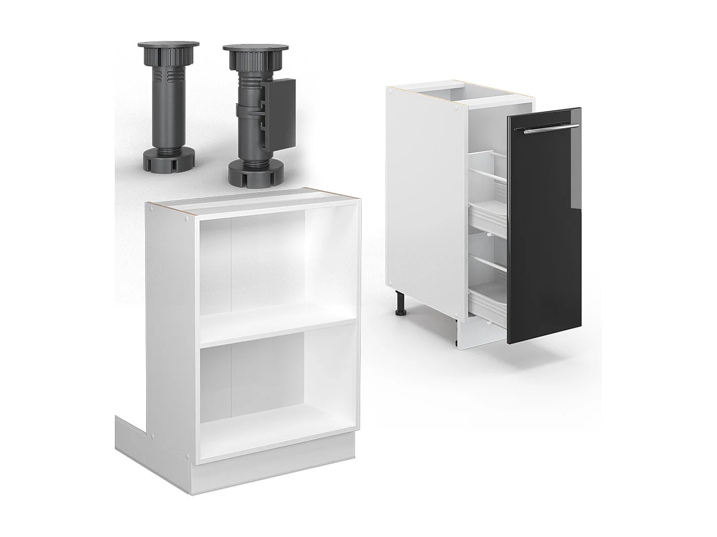 Keukeneiland antraciet hoogglans/wit 90x60x82 fame-line