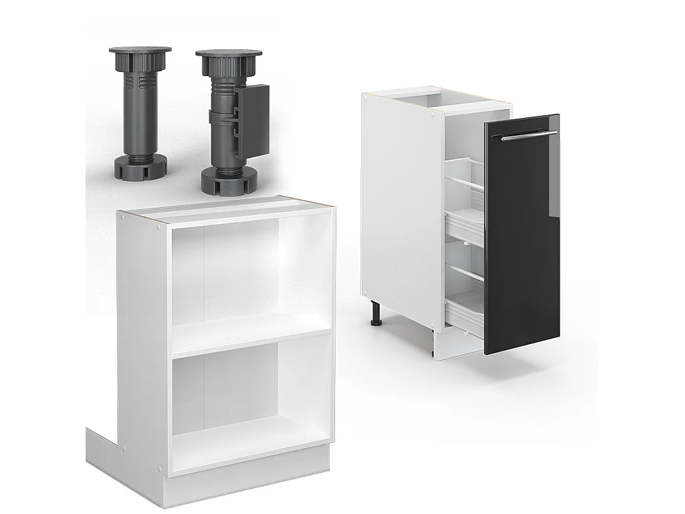 Isla de cocina antracita brillo intenso/blanco 90x60x82 fame-line