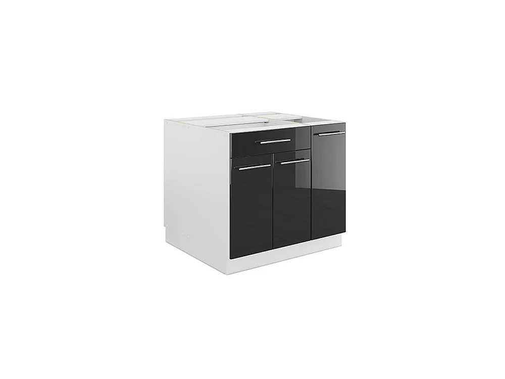 Îlot de cuisine anthracite brillant/blanc 90x60x82 fame-line