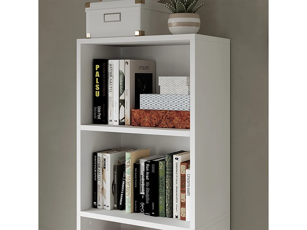 Étagère à livres blanc 40x24x132 bob