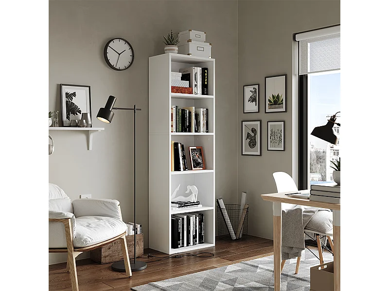 Boekenkast wit 40x24x132 bob